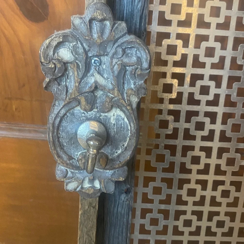 Rustic Gray Jewelry Hanger with Metal Accents
